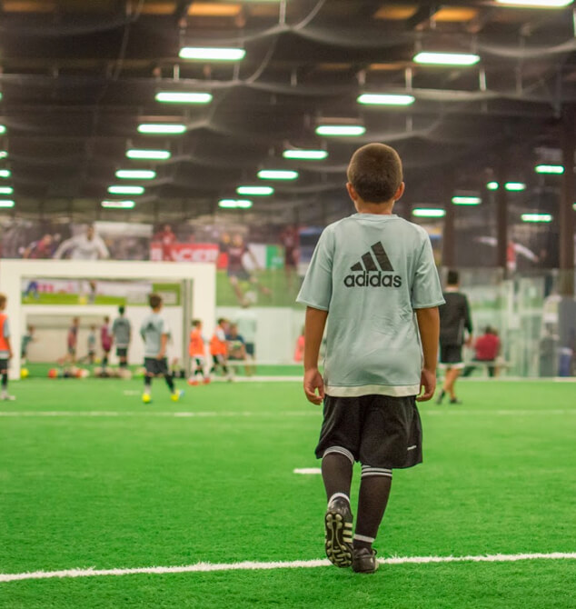 Boy playing soccer at LRC